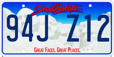 SD license plate 94JZ12