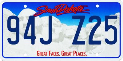 SD license plate 94JZ25