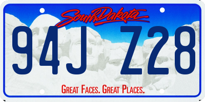SD license plate 94JZ28