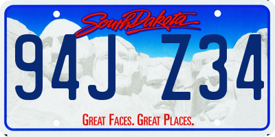SD license plate 94JZ34