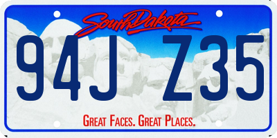 SD license plate 94JZ35