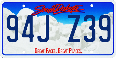 SD license plate 94JZ39
