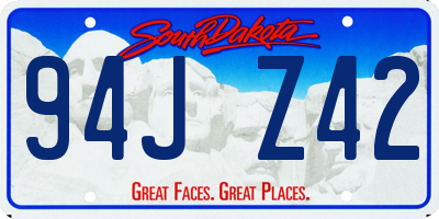 SD license plate 94JZ42