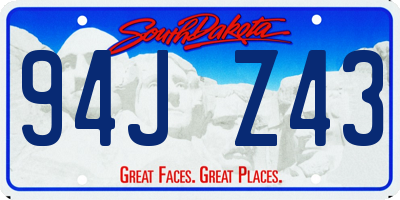 SD license plate 94JZ43