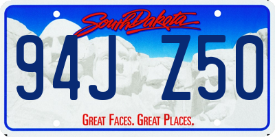 SD license plate 94JZ50
