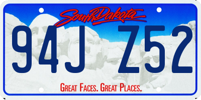 SD license plate 94JZ52