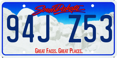 SD license plate 94JZ53