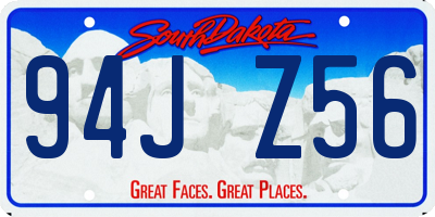 SD license plate 94JZ56
