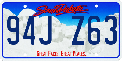 SD license plate 94JZ63