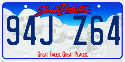 SD license plate 94JZ64