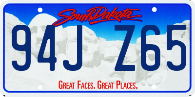 SD license plate 94JZ65