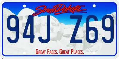 SD license plate 94JZ69