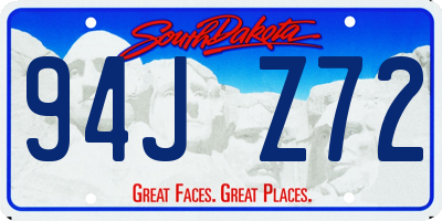 SD license plate 94JZ72