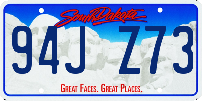 SD license plate 94JZ73