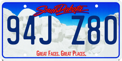 SD license plate 94JZ80