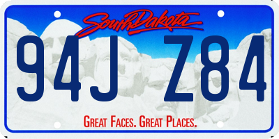 SD license plate 94JZ84