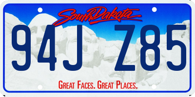 SD license plate 94JZ85