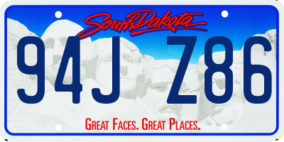SD license plate 94JZ86