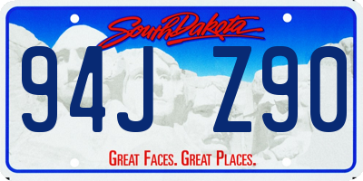 SD license plate 94JZ90