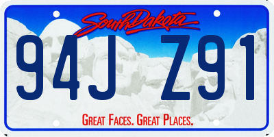 SD license plate 94JZ91