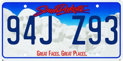 SD license plate 94JZ93