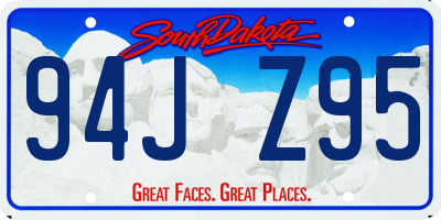 SD license plate 94JZ95