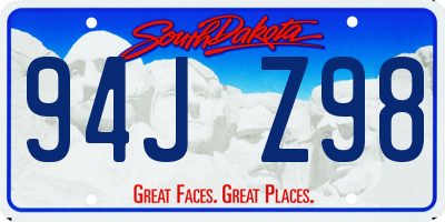 SD license plate 94JZ98