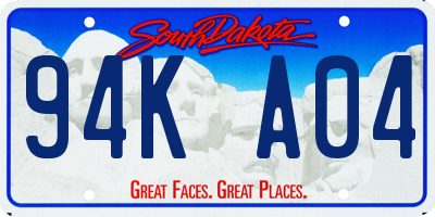 SD license plate 94KA04