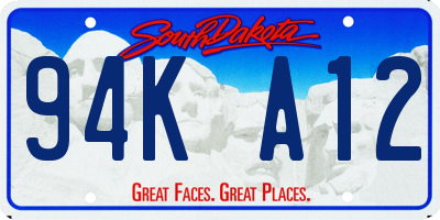 SD license plate 94KA12