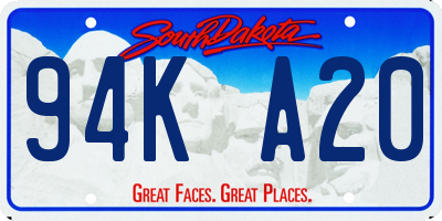 SD license plate 94KA20