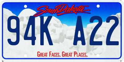 SD license plate 94KA22