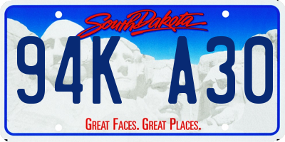 SD license plate 94KA30