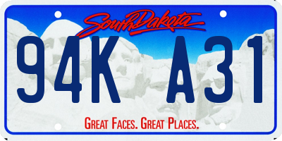 SD license plate 94KA31