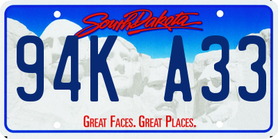 SD license plate 94KA33