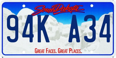 SD license plate 94KA34