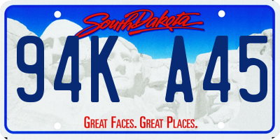 SD license plate 94KA45