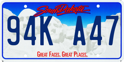 SD license plate 94KA47