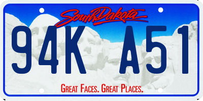 SD license plate 94KA51