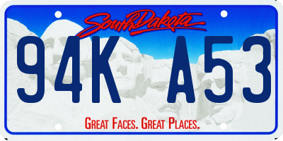 SD license plate 94KA53