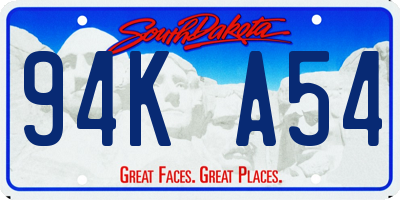 SD license plate 94KA54