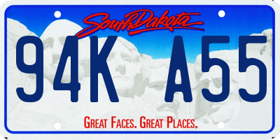 SD license plate 94KA55