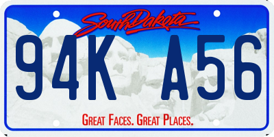 SD license plate 94KA56