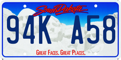 SD license plate 94KA58