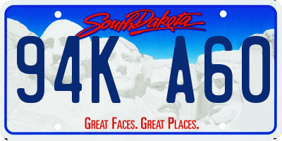 SD license plate 94KA60