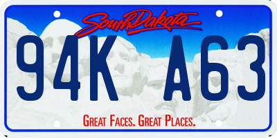 SD license plate 94KA63