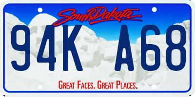SD license plate 94KA68