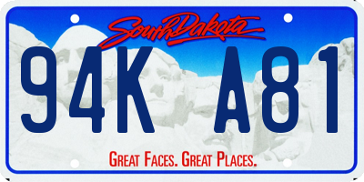 SD license plate 94KA81