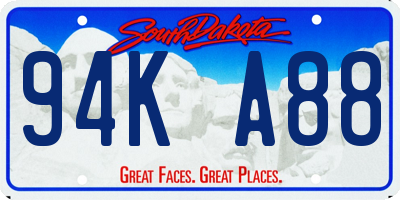 SD license plate 94KA88
