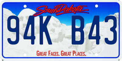 SD license plate 94KB43