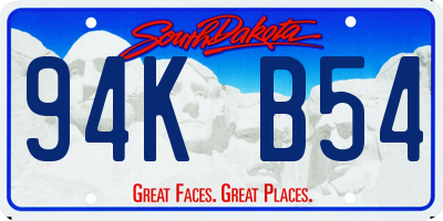 SD license plate 94KB54